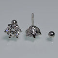 Moissanite Stud Earrings for Women Screw Thread Ear Studs 925 Silver