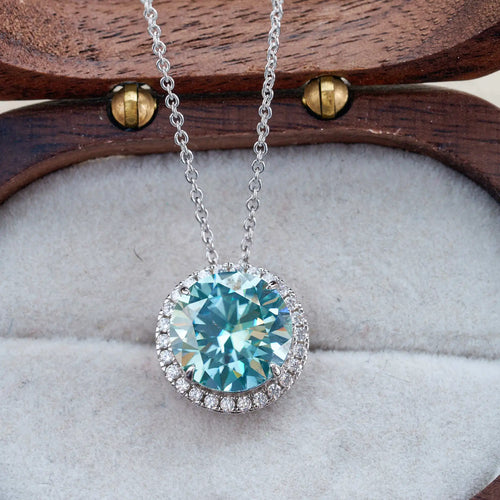 9ct Moissanite 925 Sterling Silver Ring Earrings Necklace Jewelry Set Gift