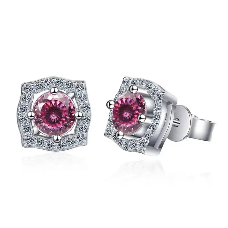 Sterling Silver Moissanite 1ct Stud Earrings Sterling 925