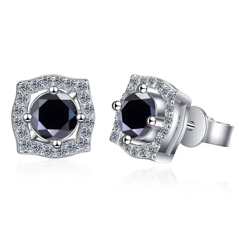 Sterling Silver Moissanite 1ct Stud Earrings Sterling 925