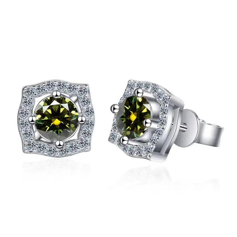 Sterling Silver Moissanite 1ct Stud Earrings Sterling 925