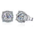 Sterling Silver Moissanite 1ct Stud Earrings Sterling 925